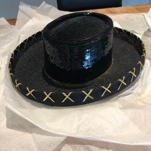 Whittall & Shon Black & Gold Dress Hat
